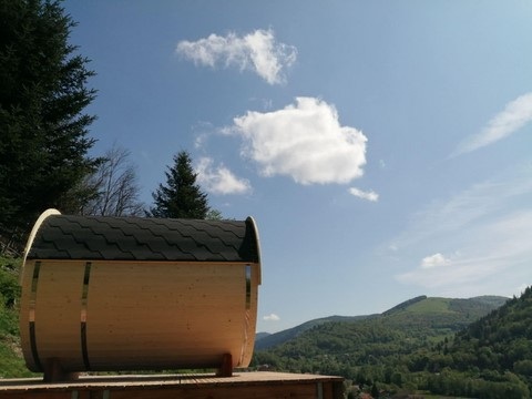 Sauna monté sur la terrasse
